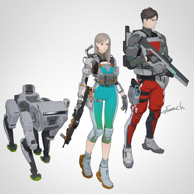 「1boy assault rifle」 illustration images(Latest)