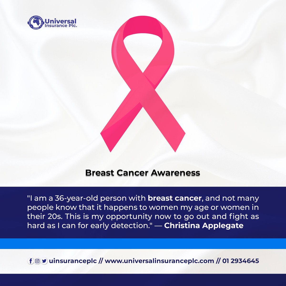 uinsuranceplc's tweet photo. The primary goal of breast cancer awareness is to reduce the incidence of breast cancer, promote early diagnosis, and improve outcomes for those diagnosed with the disease.

#uinsuranceplc Blessing CEO Qatar Lagos Ndidi Oba Elegushi AFCON #gazagenocide Will Smith https://t.co/RrKFKLlCGB