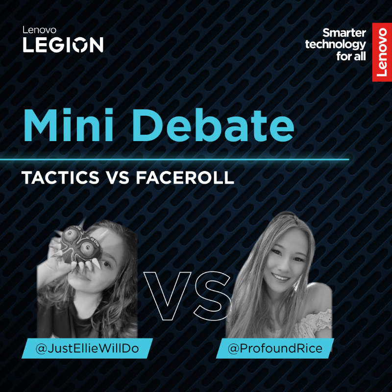 LenovoLegionANZ's tweet photo. Watch @JustEllieWillDo and @Profound_Rice go head-to-head in this week's Legion #MiniDebate on the usage of tactics in today's games: https://t.co/jBYeFerA38
Are you Team Tactics or Team Faceroll? Most creative answer wins themselves a month of PC Game Pass!
*T&Cs apply.