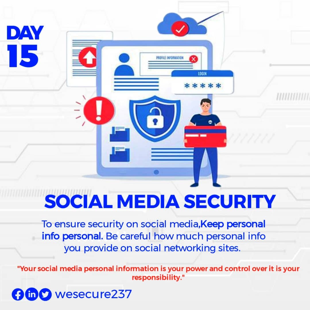 wesecure237's tweet photo. CYBERSECURITY AWARENESS CAMPAIGN
DAY 15

BE CAREFUL WITH SENSITIVE DATA https://t.co/oP6iKC1Ny5