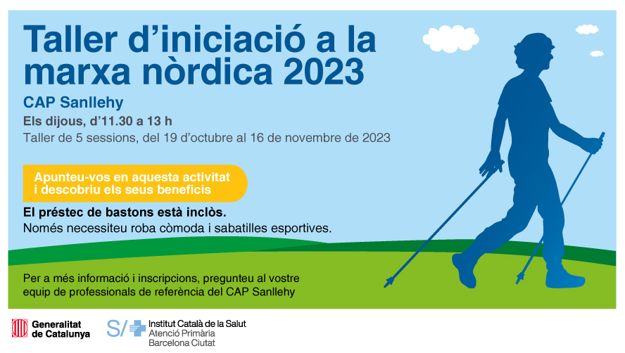La marxa nòrdica té molts beneficis per la salut física i mental de les persones. 
Vine i descobreix aquest esport al #CAPSanllehy. Dijous vinent comencen taller! 👇