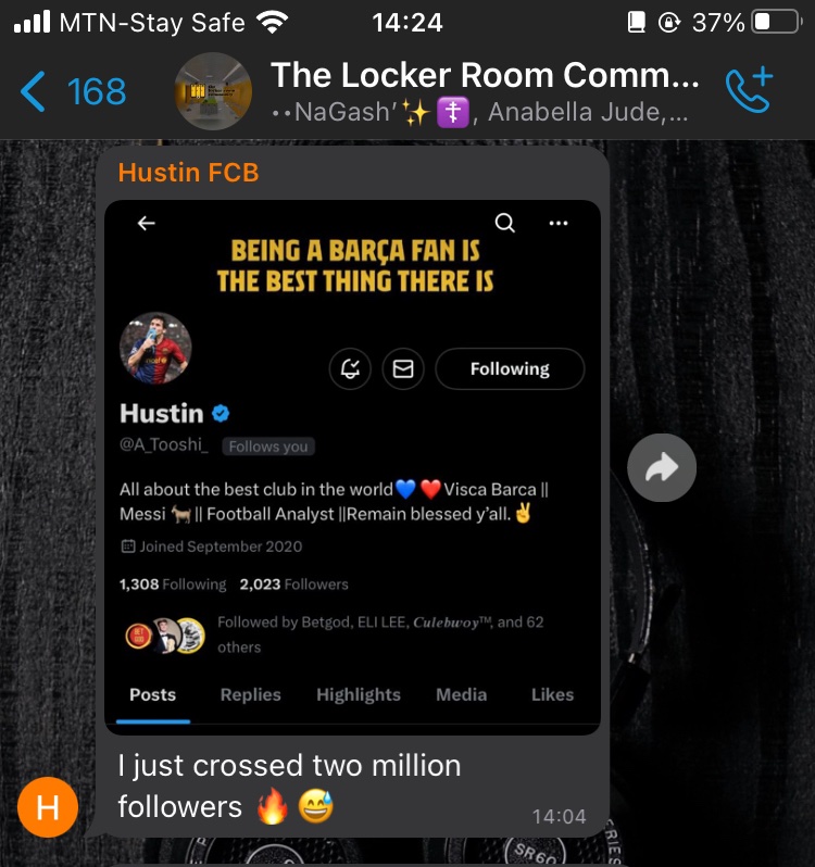 TheLockerrRoom's tweet photo. We step into the new week with victories from members of the community
Congratulations to @big_AaK and @A_Tooshi_
Audience building made easy.
#TLRC https://t.co/jtvUuQxSBE