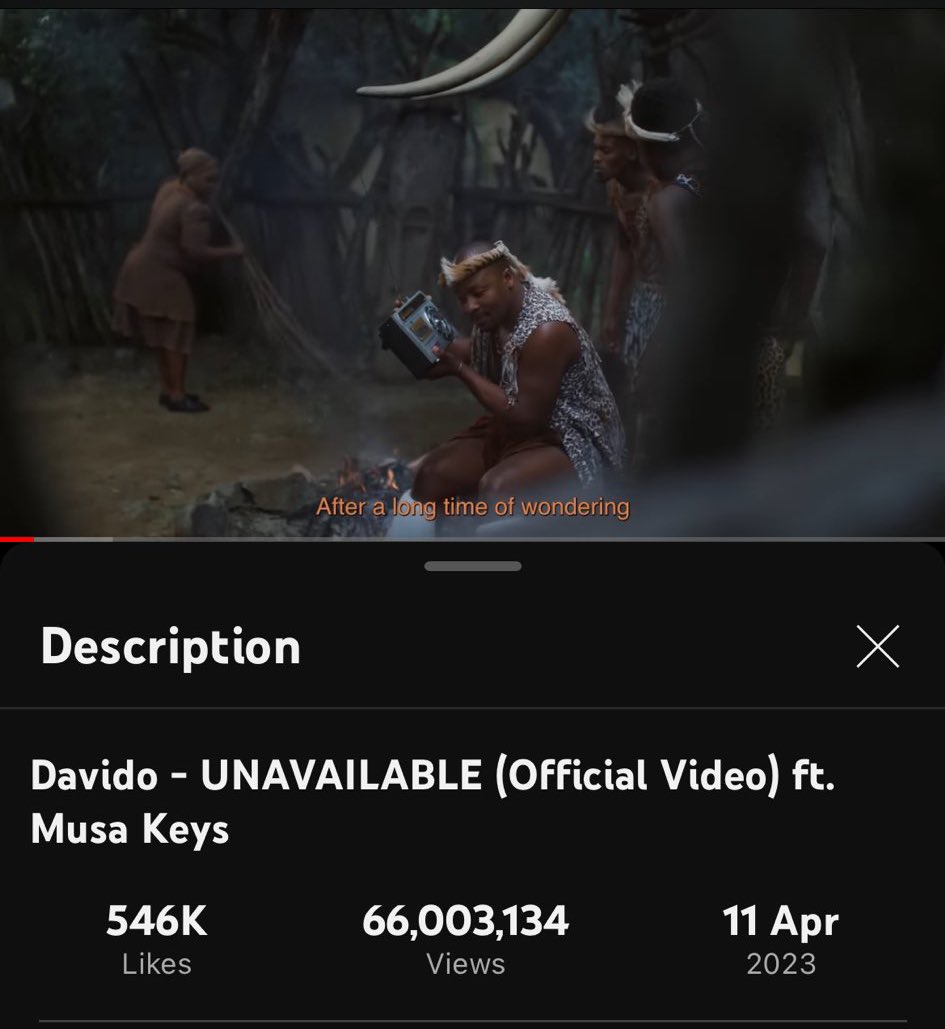 DAVIDO_STATS's tweet photo. .@davido Featuring @MusaKeyss “Unavailable” music video has surpassed 66 Million Views on YouTube. 

Watch video: https://t.co/wqeBjOx63L https://t.co/PczA3yzbfU
