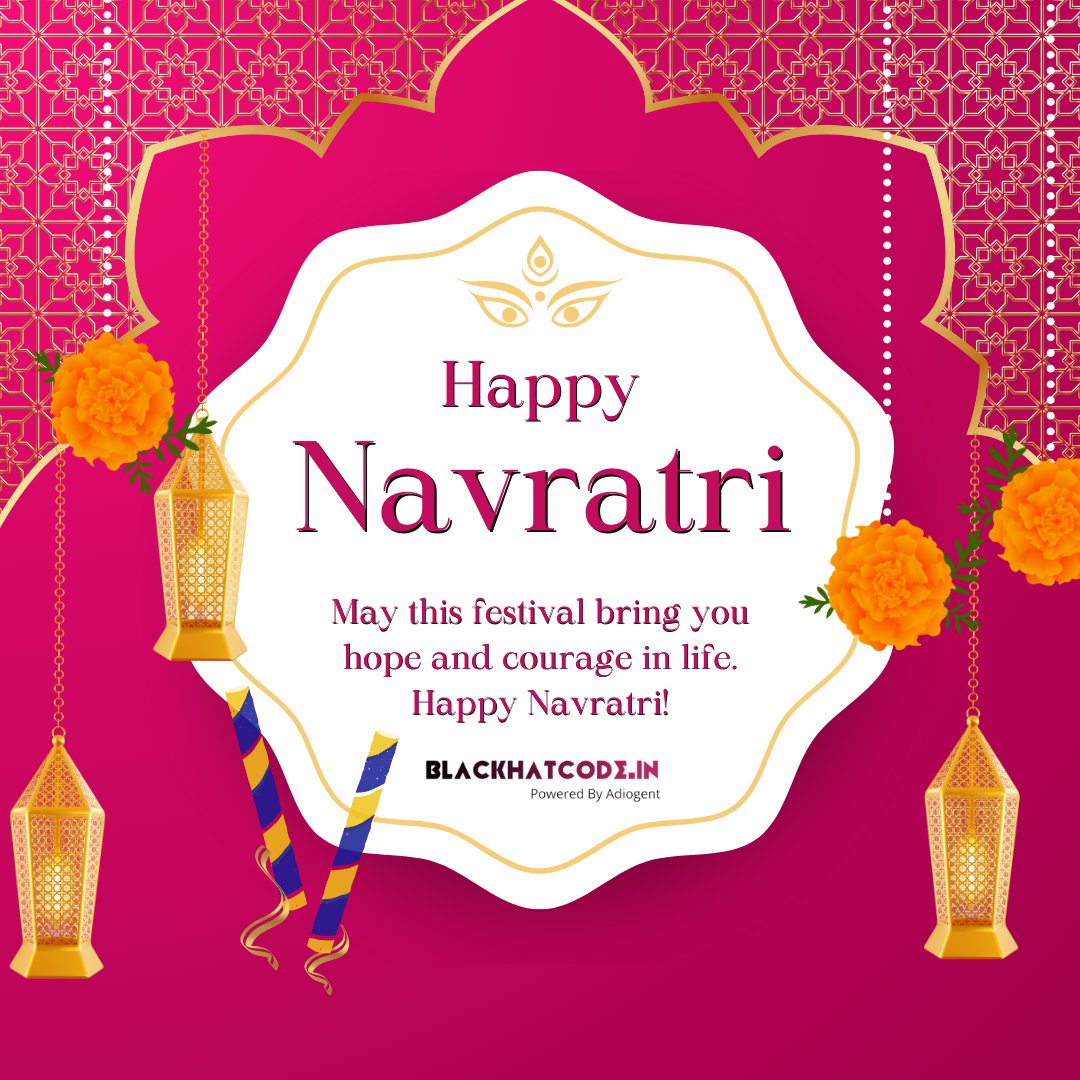 BlackhatcodeI's tweet photo. Let go of all of your worries. Put a smile back on your face because goddess Durga has arrived to bless you. 
Happy Navratri.

#happynavratri #blackhatcode #adiogent https://t.co/d4l2SOJldi