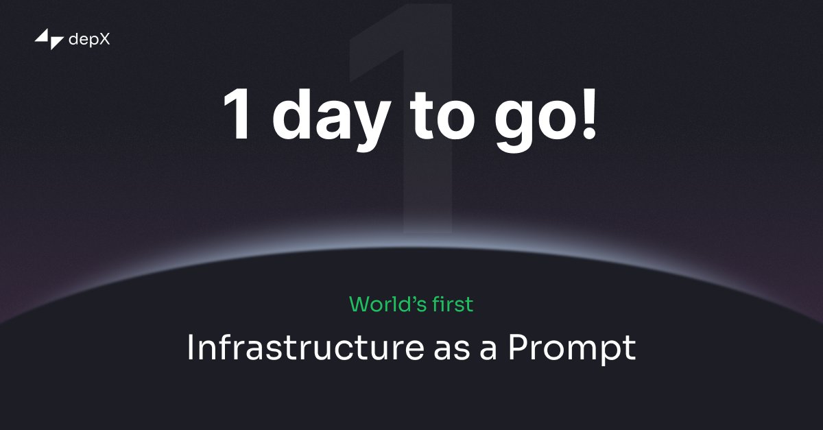 depxofficial's tweet photo. We are just 24 hours away 🔥

World's first Infrastructure as a Prompt (IaaP) unveiling soon!

Register now!

#depX #IaaP #DevOps #CloudEngineering #JoinTheFuture #aws #gcp #azure #ai https://t.co/JA7Ef2GBs8