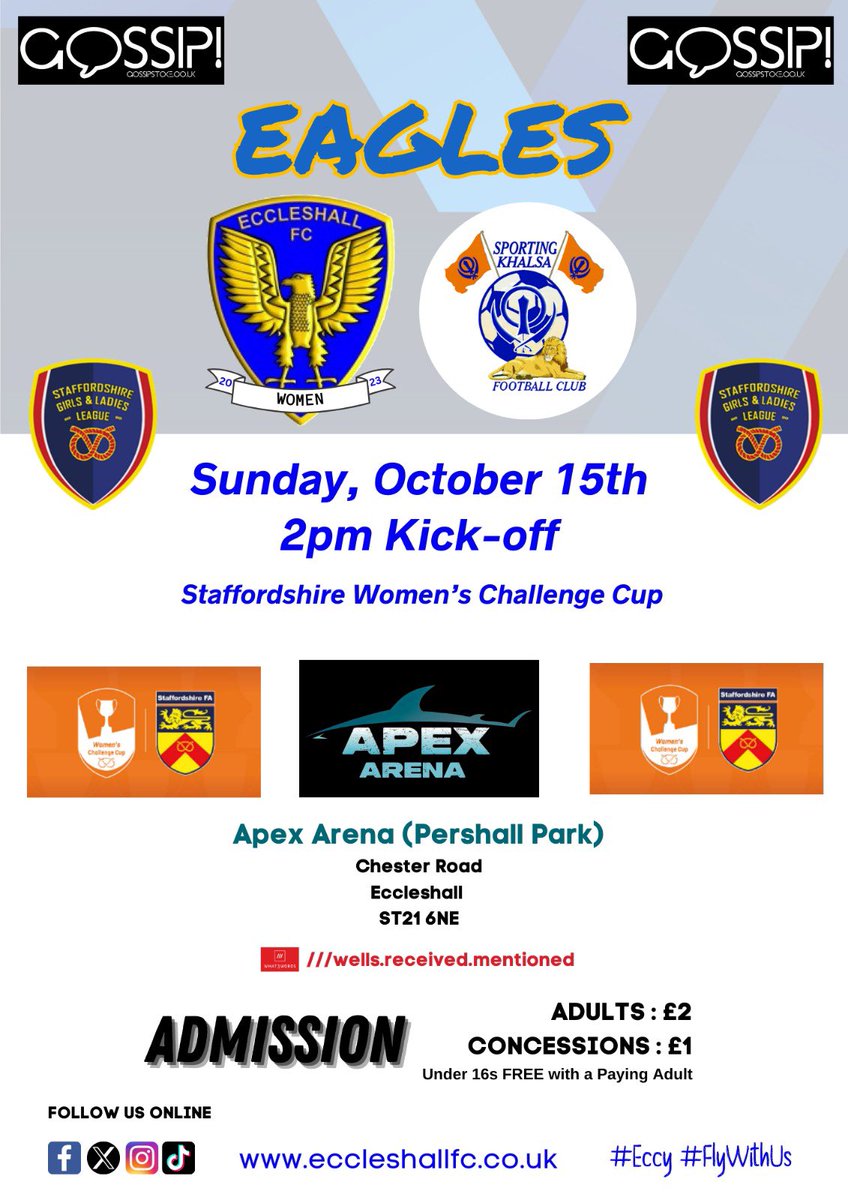 eccleshallfcw's tweet photo. - We’re up for the Cup! 🏆

The Girls are playing in the Preliminary Round of the @StaffordshireFA Women’s Challenge Cup this afternoon, at Home against @khalsawomen Reserves, 2pm kick-off, it would be amazing to see you there!

Come on Girls! 🦅💙

 #cupmatch #gameday #eagles https://t.co/FKnjIopVba