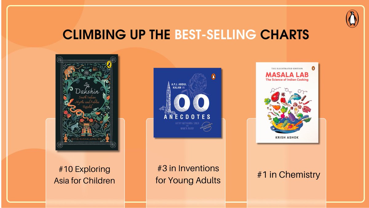 We're back with our bestsellers list! How many of these popular books have you read?
<a href="/MundoliSeema/">Seema Mundoli</a> @HariniNagendr <a href="/KrishnaWriter/">Krishna Ramanujan</a> @DrMVwrites <a href="/menakaraman/">Menaka Raman</a> <a href="/vaishaliwrites/">Vaishali Shroff</a> <a href="/nitin_kushal/">Nitin Kushalappa</a> <a href="/kevin_missal/">Kevin Missal</a> <a href="/krishashok/">Krish Ashok</a> 
amzn.to/3Md9gzb
