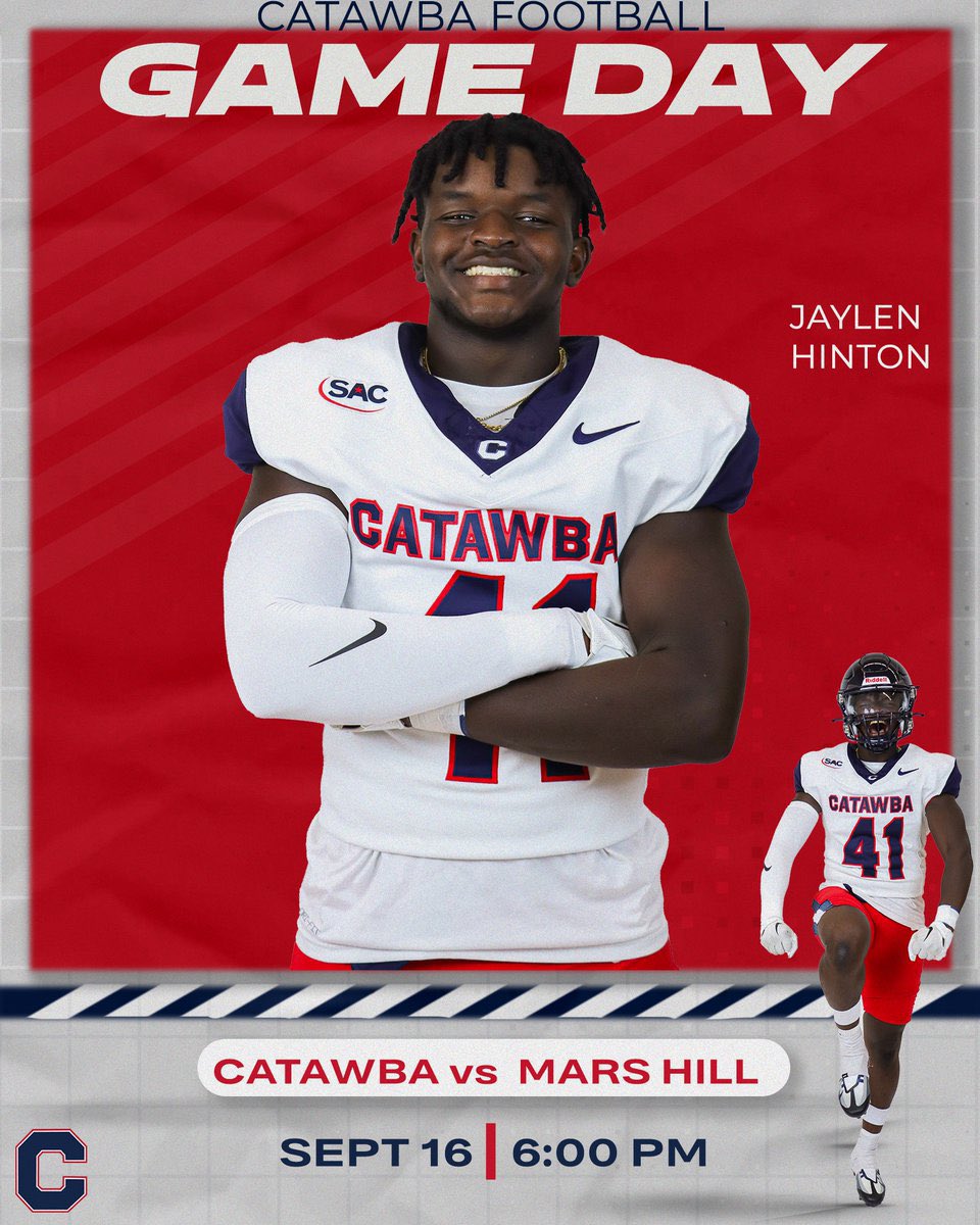 Natehinton's tweet photo. @JaylenHinton41 @CatawbaFootball Prayers up for our son, Jaylen Hinton, who suffered a season ending injury in the game versus Newberry. Keep your head up God will bring you back stronger. Keep fighting CAT U, there are more victories on the horizon!!!! https://t.co/iJ0FLzHrSL
