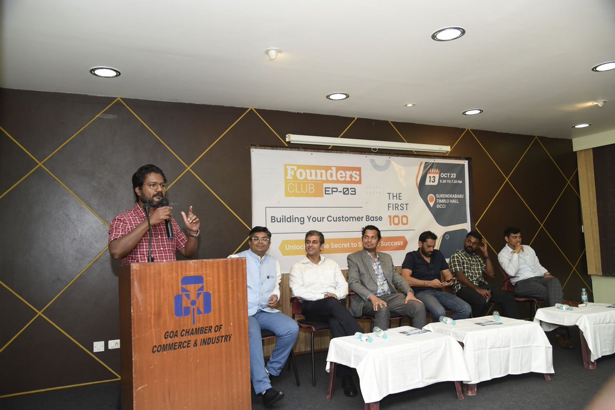 GoaTechGTA's tweet photo. Founders Club Meet - Episode 3!
Building your Customer Base - The first 100
GTA thanks  Startup Promotion Cell Goa for the opportunity and initiative of this platform for networking, knowledge sharing and collaboration
@Startup_Goa
#foundersclub #ITisbetterinGoa #startupgoals https://t.co/OpoUmpq351
