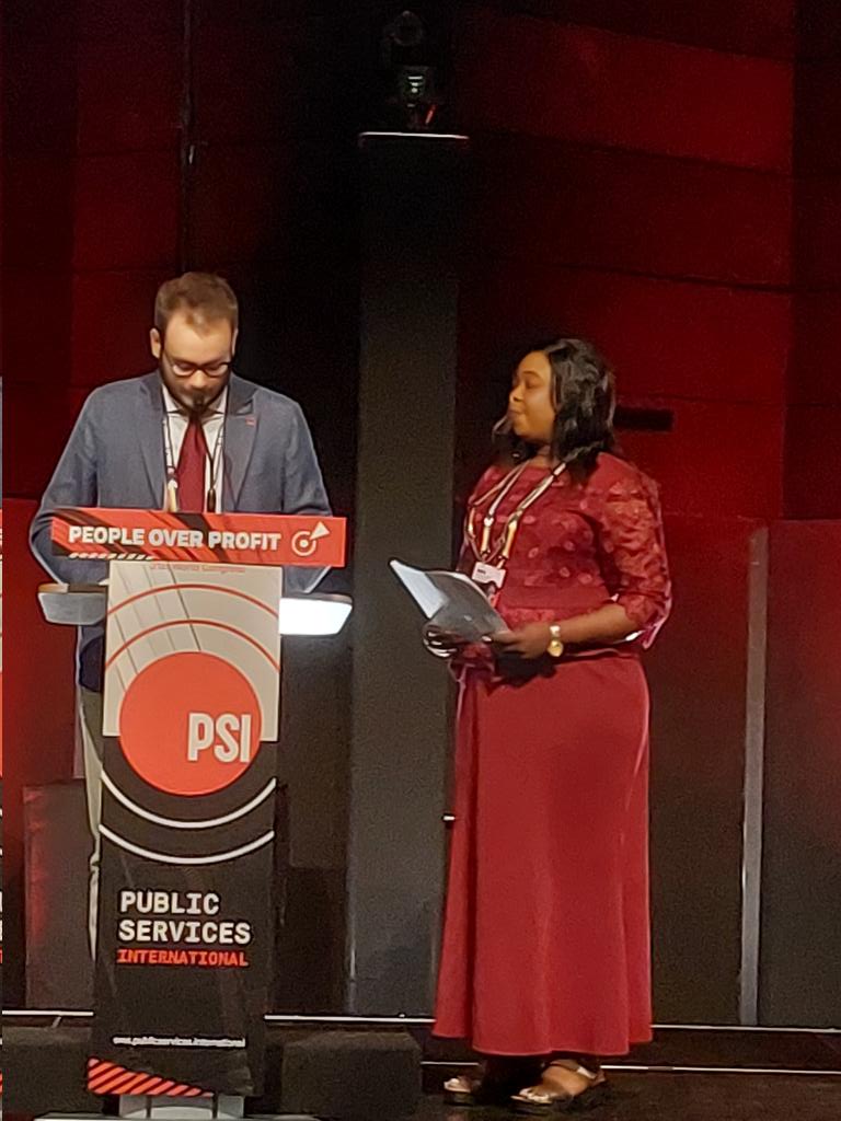 Our comrade from <a href="/EpsUyouth/">EPSUyouth</a> Andrea Russo <a href="/FpCgilNazionale/">Fp Cgil Nazionale</a>  moves the report on credentials at <a href="/PSIglobalunion/">Public Services International @psiglobalunion.bsky</a> #psi2023

We are ready to vote.