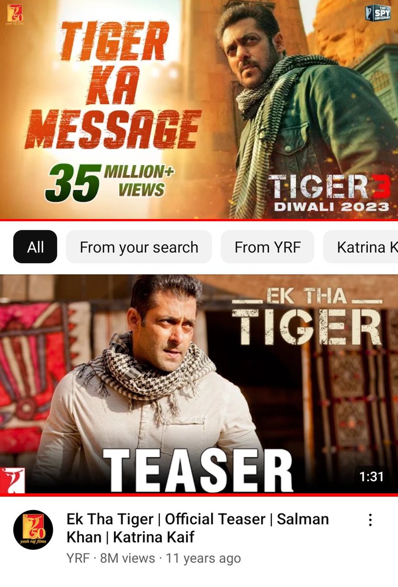 Best Teaser - #TigerKaMessage 
2nd Best Teaser - ETT Teaser 

#SalmanKhan #Tiger3Diwali2023
#Tiger3Trailer ♥️🔥