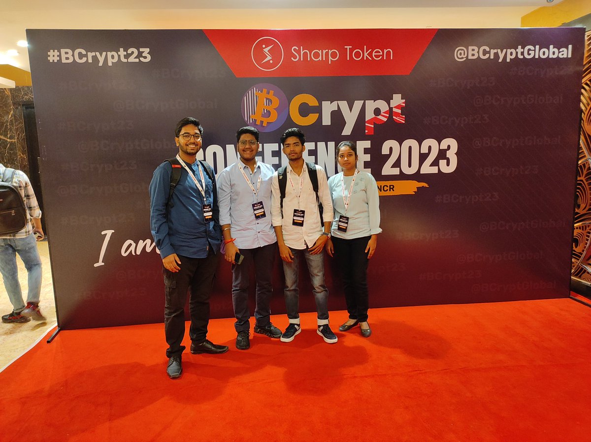 akashmaityone's tweet photo. Me and team in #BCrypt Conference 2023. Let's go Web3. 
#BCrypt23 
@BcryptGlobal https://t.co/l45GLZiRav