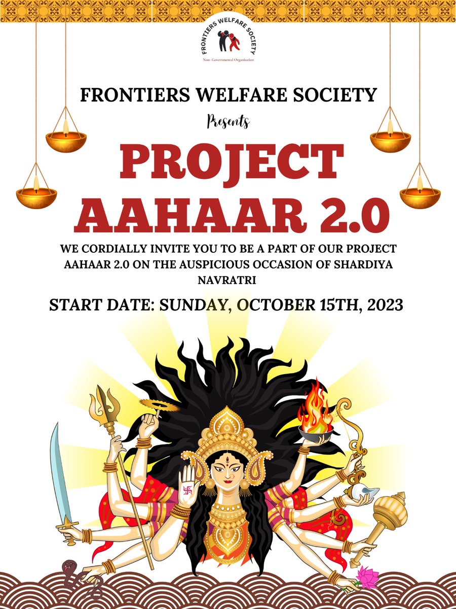 Frontierwelfare's tweet photo. ‘We think of giving not as a duty, but as a privilege.'
With this vision, we are back with Project 'AAHAAR 2.0' to fight hunger!
With AAHAAR, we are dedicated to feed over 700+ people during the auspicious 9-Day duration of Navratri. 
Please like, share and comment to support us! https://t.co/XugxpnSokd