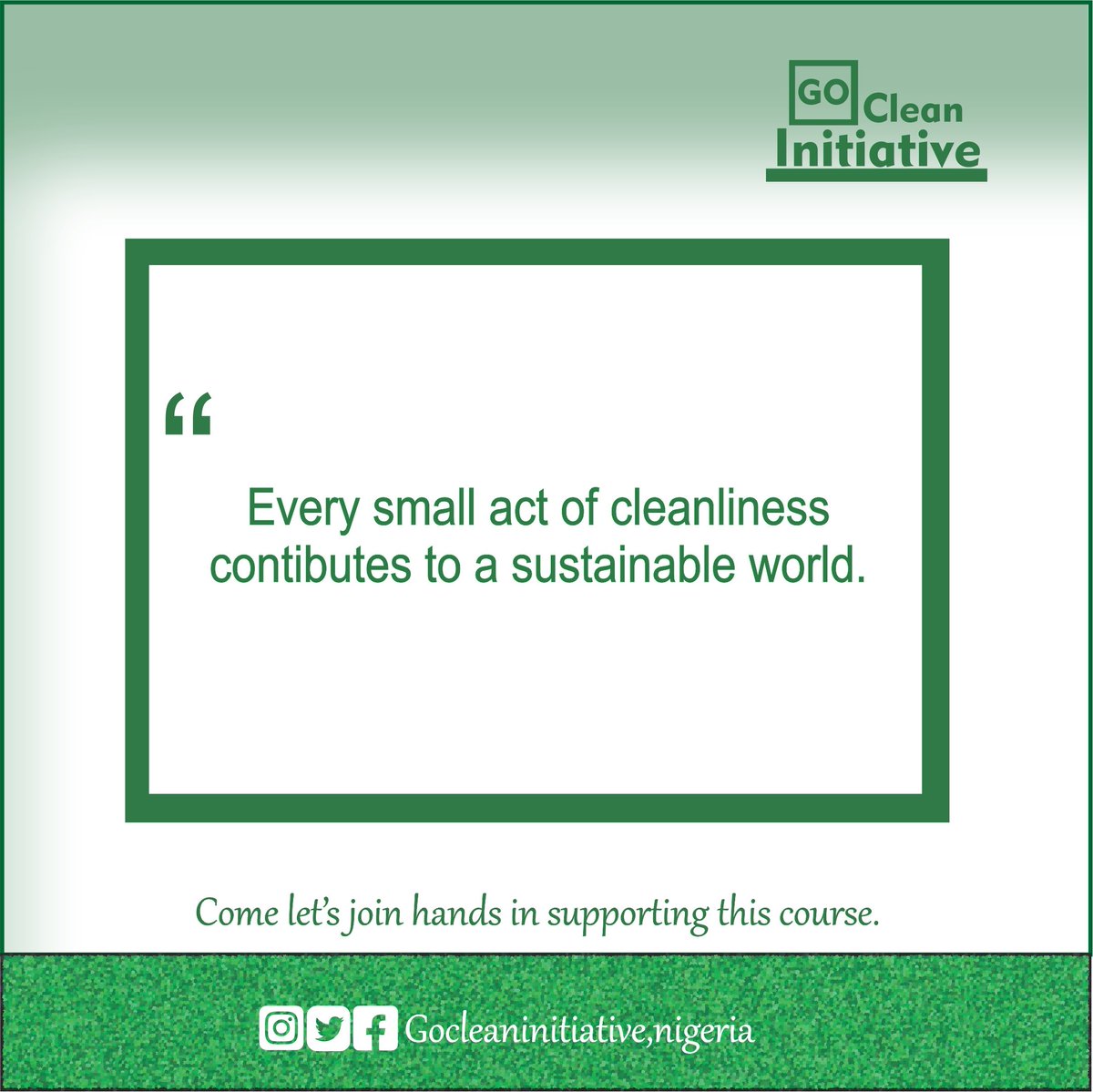 Go_clean_Nig's tweet photo. Hello there,
Here's me reminding you that every small act of cleanliness contributes to a sustainable world.
#gocleaninitiativenigeria
#environmentalcleanlinessadvocates
#keepcalabarclean
#keepcrossriverclean
#keepnigeriaclean
#keepafricaclean
#UnitedNations
#worldhealthorg https://t.co/AnJkLPKF1q