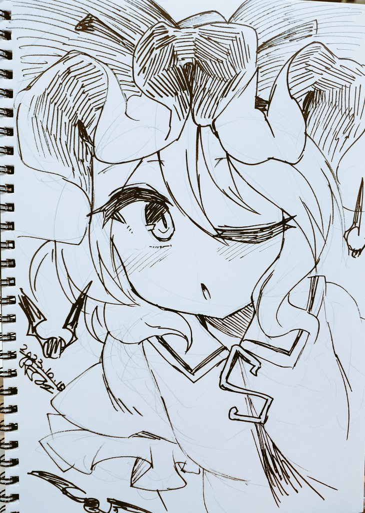 スケブで描かせてもらった大妖精ちゃん、幽々子様、レミリアお嬢様