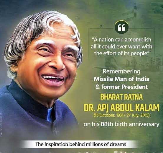 YoursDeepB's tweet image. Respectful tribute to the Missile Man of India and former President of India, Bharat Ratna Dr. A.P.J Abdul Kalam on his 88th birth anniversary

His life has been a testament to greatness, hard work and service to the nation