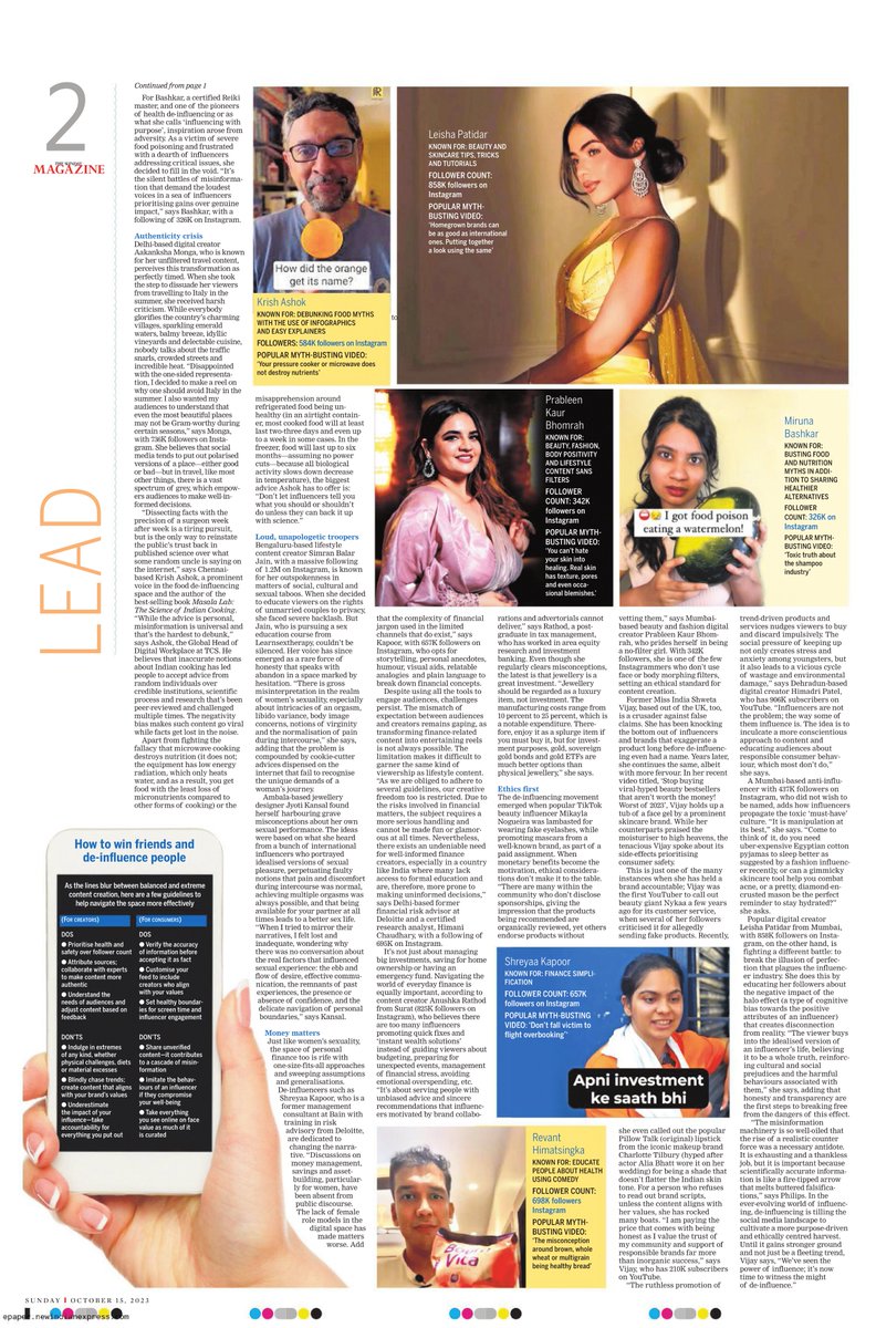 theliverdoc's tweet photo. "I like Virat Kohli. The guy is a national treasure. But I am sorry to say he is very health- and science-illiterate and a prototype of the beggarly scientific temper that defines the majority of Indians today,” wrote Kochi-based clinician-scientist and hepatologist Dr Abby Philips aka The Liver Doc on his social media channel."

The influence of de-influencers 
(also featuring @krishashok among others)
A new wave of content creators is shaking up the established influencer scene by prioritising purpose over profit, signalling the shift towards more responsible social media. 
https://t.co/xmRUa2h5k6
- by Ayesha Singh (@Truetomyturf) for @NewIndianXpress