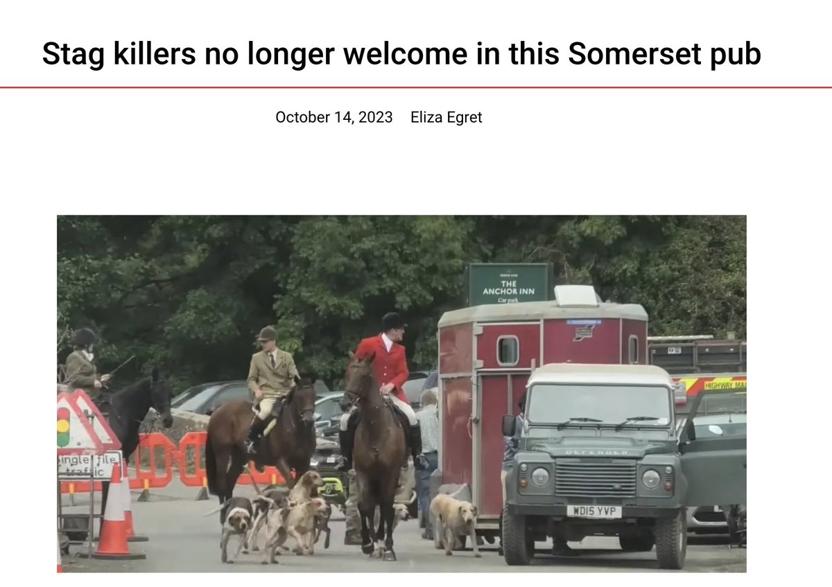 ProtectTheWild_'s tweet photo. Great news!

Pub company Greene King has stated that the Anchor Inn in Exebridge will no longer host the Quantock Staghounds. This stand against hunting is a blow to the murderous industry. https://t.co/aylZZd62kR