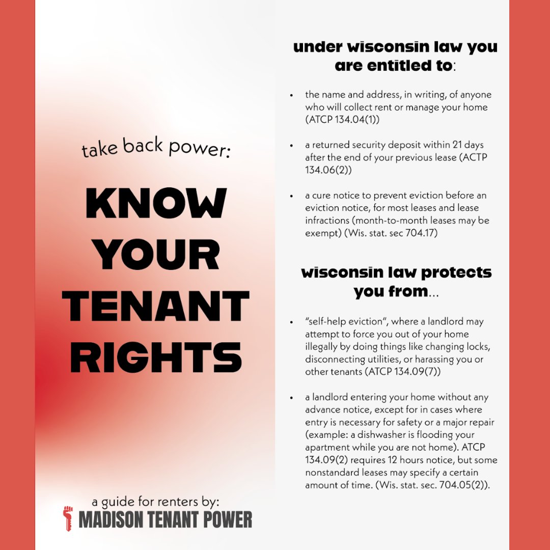 MadTenantPower's tweet image. We put together this pamphlet to make it easy for renters to assert their tenant rights. This quick guide includes an inspection checklist and a step-by-step guide for filing a building complaint in order to help you win repairs.