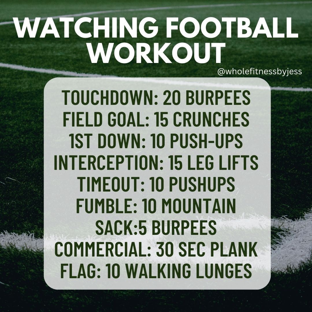 It's GAME DAY! Didn't get your workout in because of the game? Thats okay! Workout while watching the game at home or at the tailgate 🏈

#football #gameday #letsgo #workout #funfitness #goals #footballgame