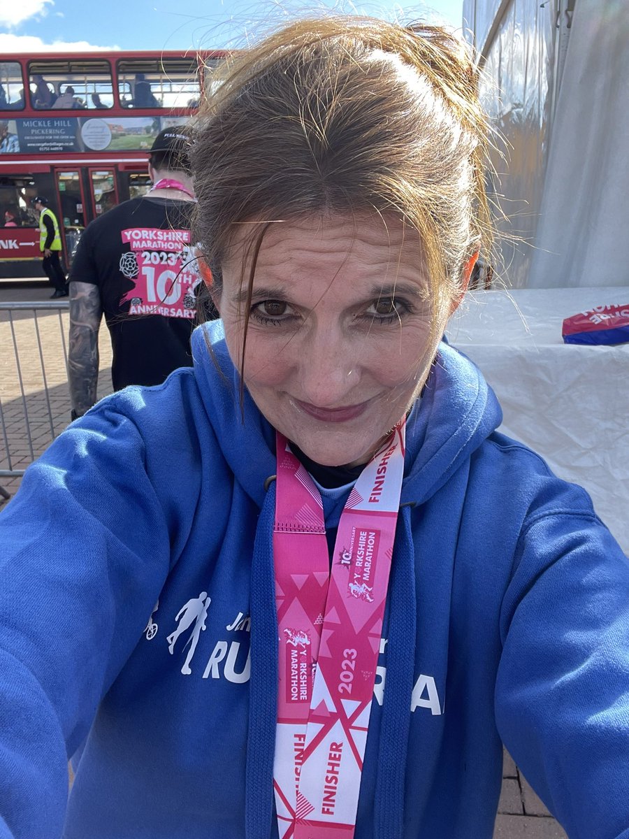 At 47 I thought the chance of a sub 3.40 marathon was behind me, but this morning I told myself different. Last two miles were run on pure passion and sheer stubbornness to finish in 3.35.13! So happy #YorkshireMarathon @UKRunChat @TeachersRunClub @absolute360