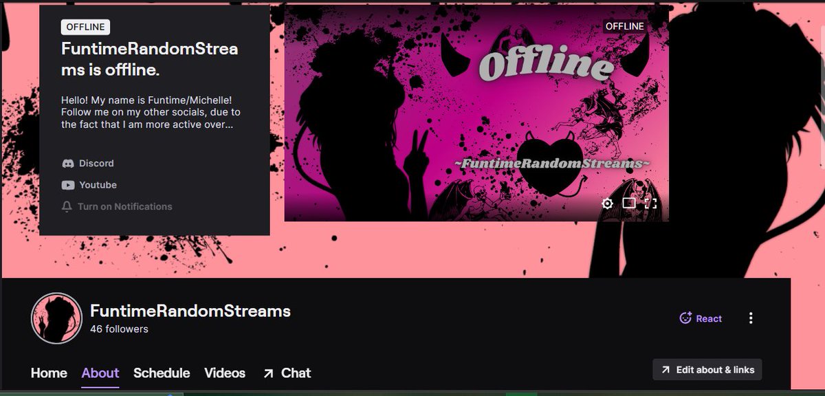 MichelleisaWeeb's tweet photo. Did a whole rebrand of my twitch profile!! looks sick, I did it all on my own and a bit of help with canva. I will then tackle the beast known as stream elements and scenes OOoooOOOoooo...... :D https://t.co/QlhMrbwb2X