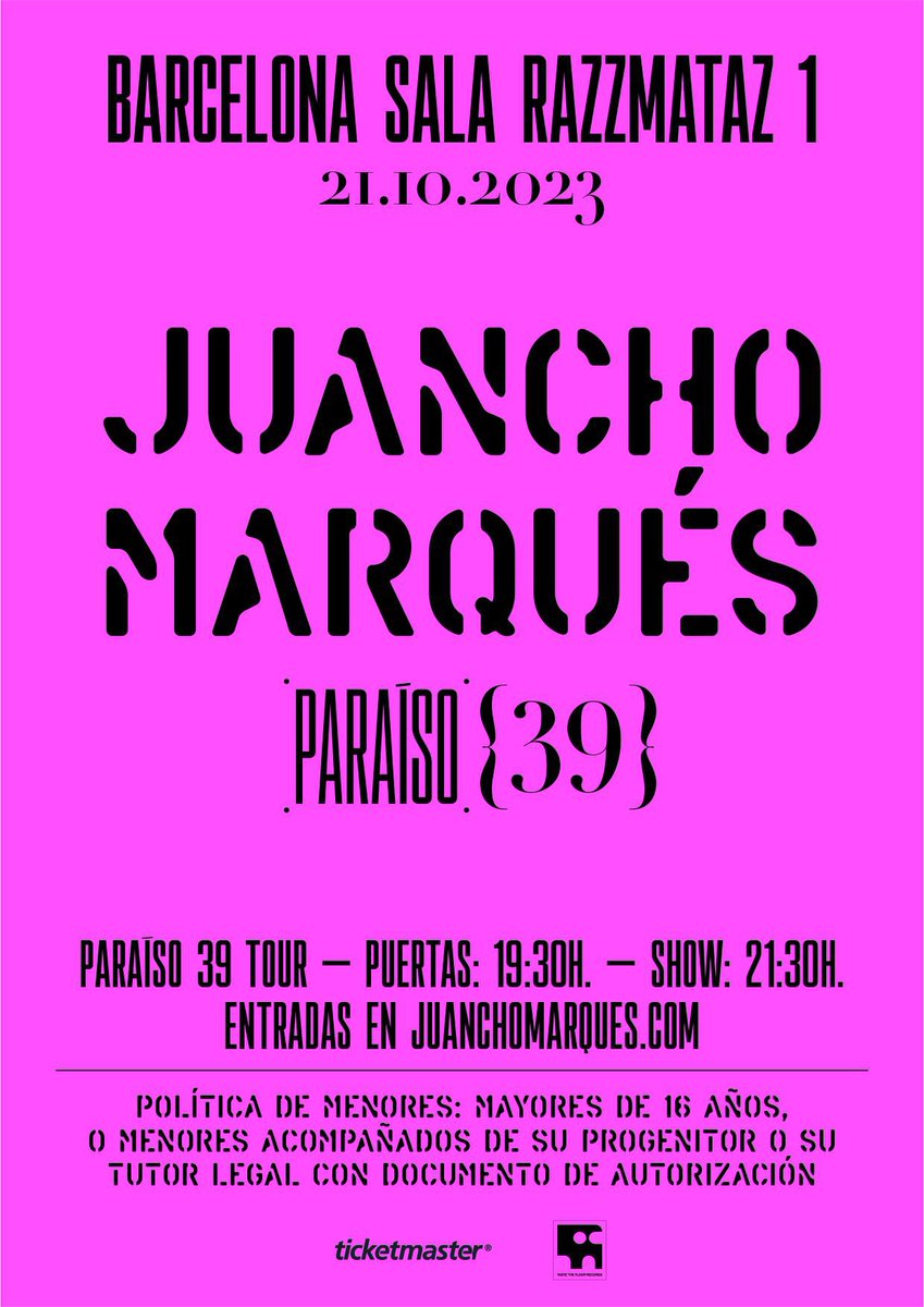 Barcelona nos vemos el sábado en la Razzmataz.

Entradas: juanchomarques.com/conciertos
