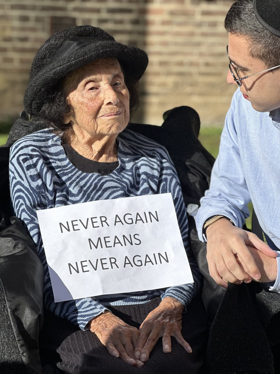 My great grandma Lily Ebert, a 99 year old Auschwitz survivor 💔

Today, a week after Hamas inflicted unimaginable terror, her pain is unfathomable.

We mustn’t let the haunting shadows of history persist. ‘Never again’ must be more than words; it must be a collective commitment.