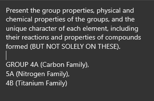 LF COMMISSIONER CHEMISTRY and WRITE UP FORTE

task: see photo below
deadline: october 16, 10pm
budget: 400-500

dm me if forte only and kaya sa budget :)