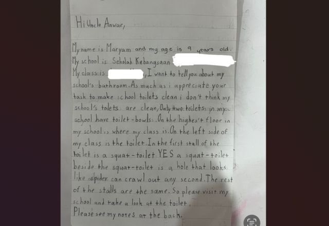 anwaribrahim's tweet photo. Terima kasih Maryam. Saya akan berusaha dengan lebih teliti dan percepat selesaikan masalah ini demi kesejahteraan anak-anak di sekolah. https://t.co/pKddk6UC6i