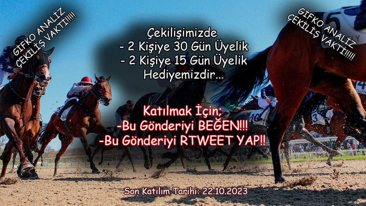 !!!...GİFKO ANALİZ ÇEKİLİŞ...!!!

Çekilişimize Katılabilmek İçin;

Bu PAYLAŞIMI BEĞEN &amp; RTWEET YAP..!!

Sonuçlar Önümüzdeki Hafta Pazar Günü Açıklanacaktır..!!