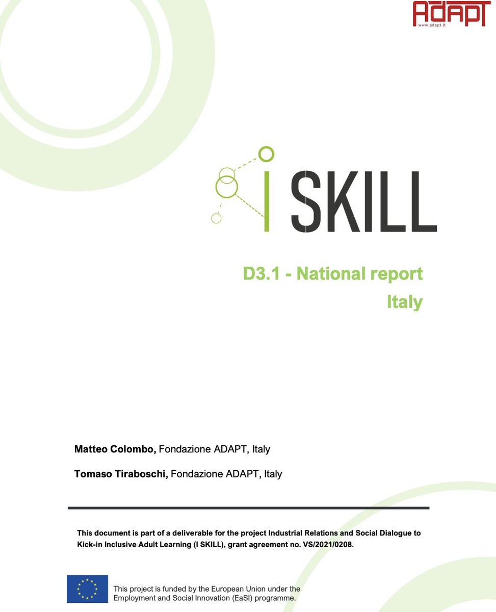 ADAPT_bulletin's tweet photo. The #ISKILL Italian national report drafted by @tomtir and @colombo_mat (@adaptland) https://t.co/GGtg2FMSsA was presented during the event https://t.co/V8va75OFgD