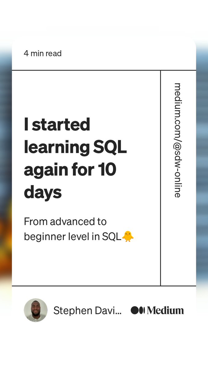 sdw_online's tweet image. ⭐I did the #10DaysOfSQL challenge, here&apos;s what I learnt ⭐: