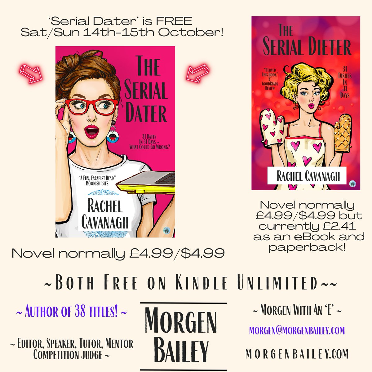 Hello. My Rachel Cavanagh novel 'The Serial Dater' is FREE on Amazon Sat 14-Sun 15 Oct. amazon.co.uk/dp/B08CHJ8VXL Series also on KU. #freeebook #freebooks #womensnovel #womensfiction #datingnovel #freenovels #freekindlebook #freetoday #freebookdownload #freebie #freebies Thank you!