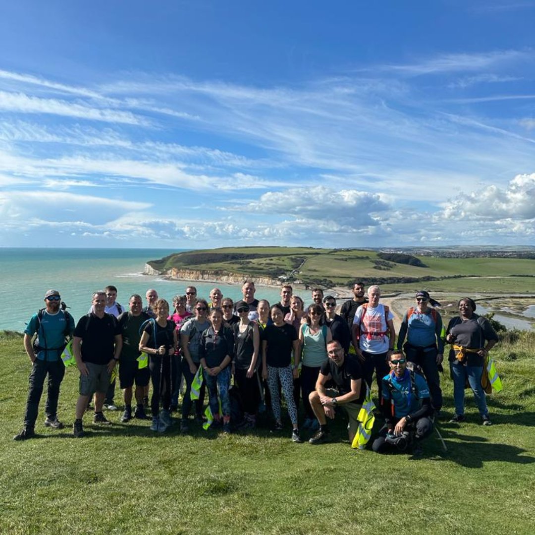 CharityChall's tweet photo. This #ShutterSunday, we're revisiting our recent South Downs Challenge on 22.09.23, in aid of the @CareWorkersFund 

Starting outside of Brighton our fundraisers trekked an 42km before arriving at Beachy Head.

Swipe to relive their journey! 📸 https://t.co/oCJbzi0DHi