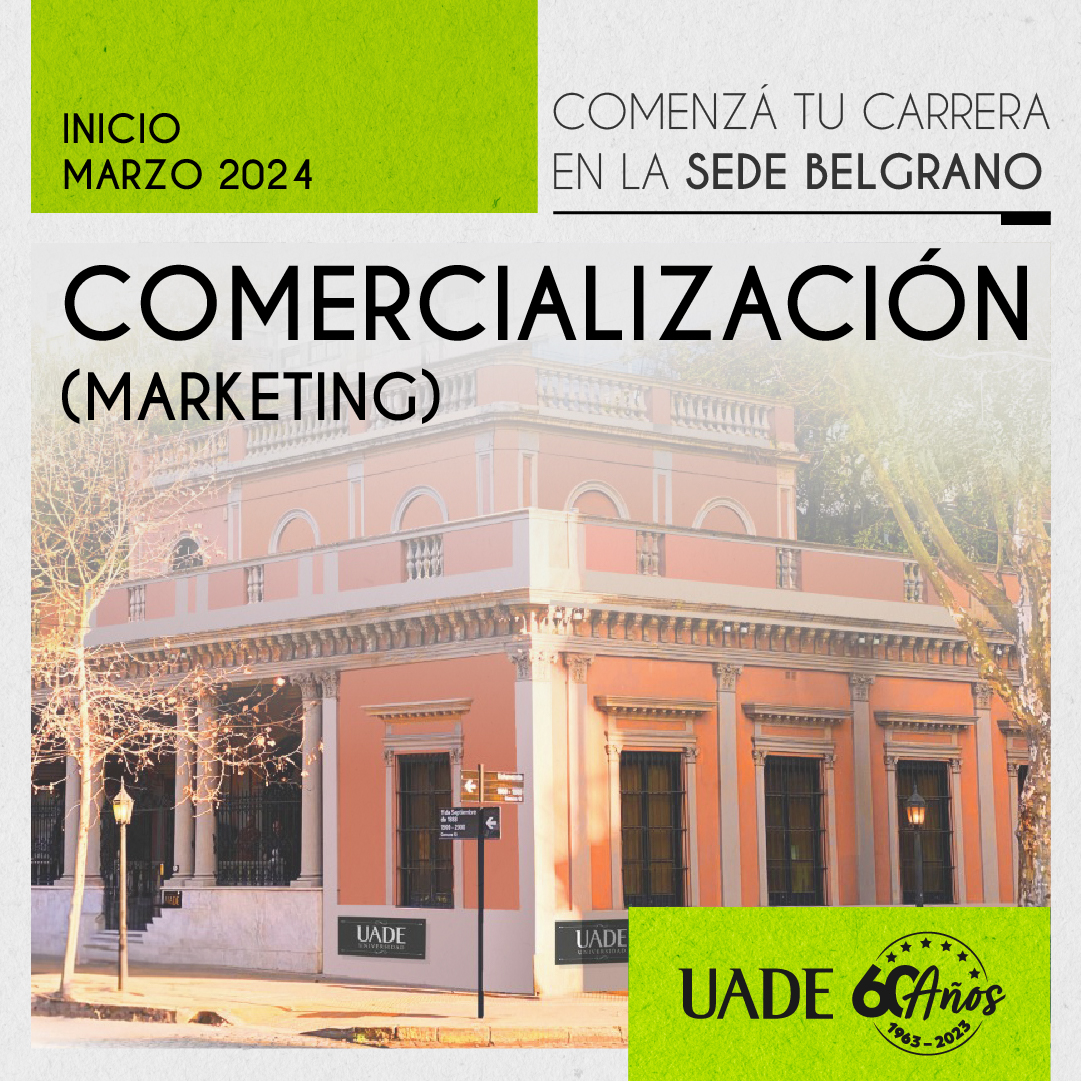 Lic. en Marketing también disponible en UADE Belgrano. Marzo 2024.

Inscribite aquí bit.ly/45QTCAx

#UADEBelgrano
