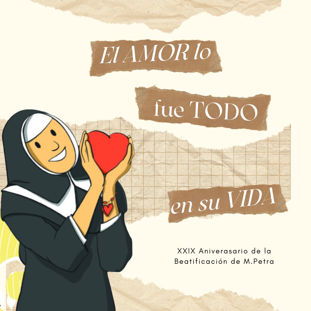 QuieroserMD's tweet photo. ¿Sabes que ocurrió hace hoy 29 años?  Seguramente hoy en tu tu pueblo, cole, hogar o mismamente en la residencia, hay una celebración de una "mujer con corazón de fuego" a la cual Dios llamó a salir al encuentro de las necesidades de los Desamparados.
¡FELIZ DIA DE M.PETRA! https://t.co/xSZqO9cuQC