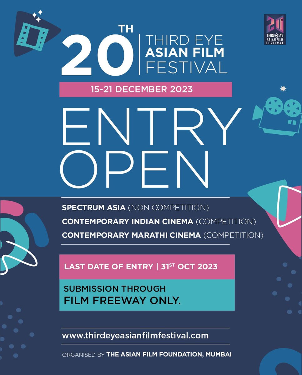 premendro's tweet photo. Submit Your Film to the 20th Third Eye Asian Film Festival Mumbai (15-21 Dec 2023). Get details at: https://t.co/ctaV427RNg https://t.co/ac0YXZpj8T