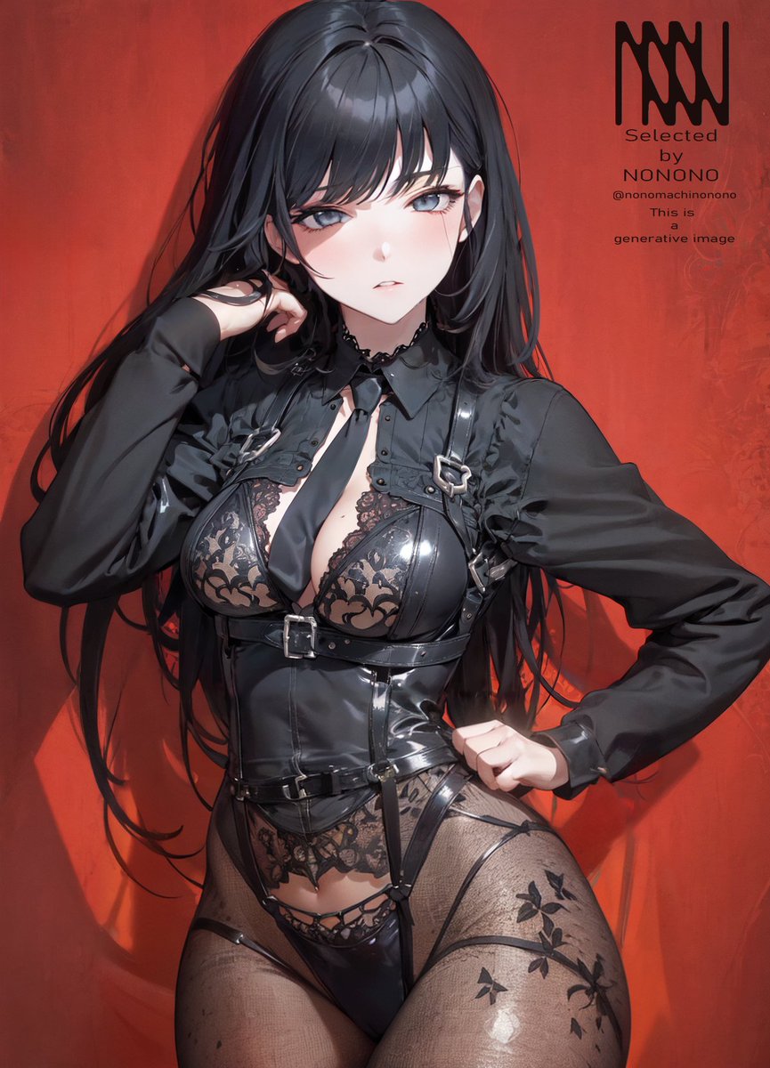 #AIart #
黒レーススーツ Black Lace Suit