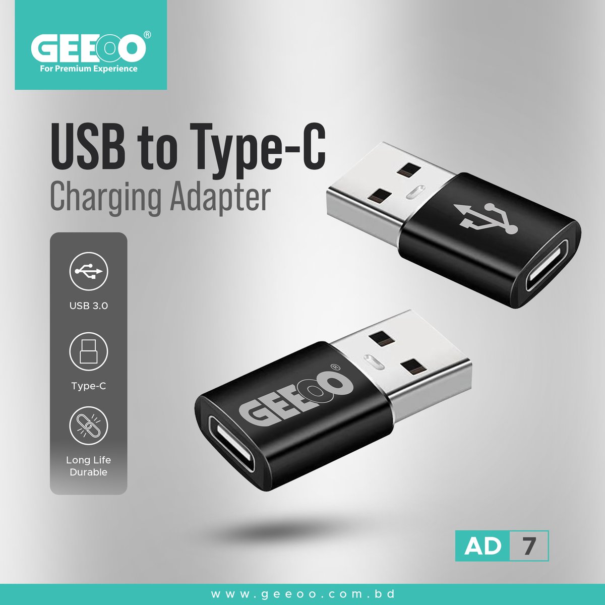 geeoo_official's tweet image. USB TO TYPE-C CHARGING+ DATA TRANSFER ADAPTER AD7.
#Geeoo #cable #chargingadapter #AD6 #GEEOO #adapter #datatransfer