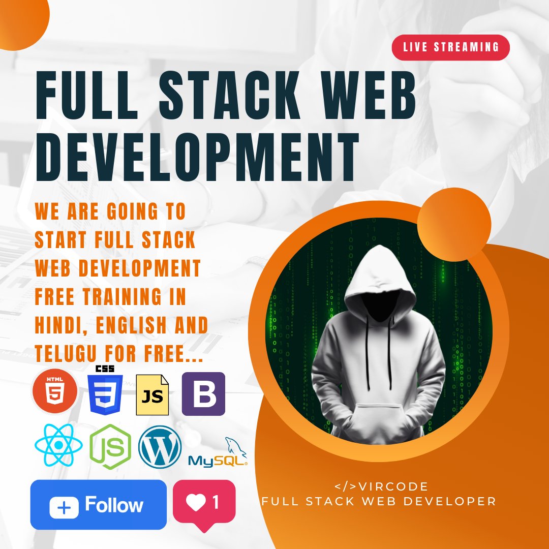 vircode_org's tweet image. 🚀 Join our Free Full Stack Web Dev Training on Telegram! Learn HTML, CSS, JavaScript, React, Node.js, and more. Gain hands-on experience with real-world tasks. Get job placement support. Flexible schedule for all. Let's build the future together! #WebDevelopment #FullStackWebDev