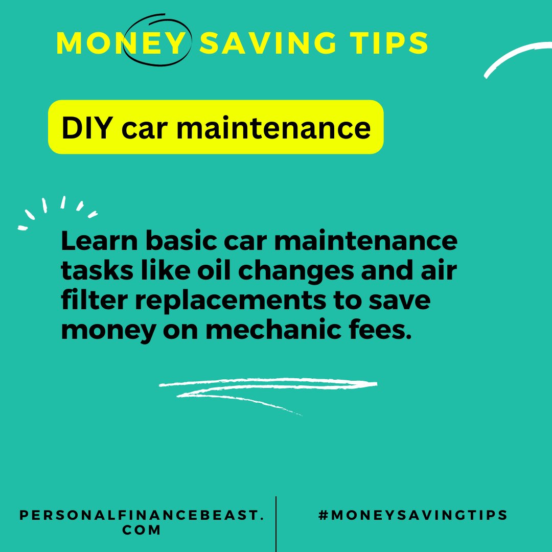 🔧 DIY Car Maintenance: Master basic car care tasks like oil changes and air filter replacements to save money on mechanic fees. 🚗💰 #DIYCarMaintenance #CarCareTips #SavingsOnRepairs #MoneySavingTips