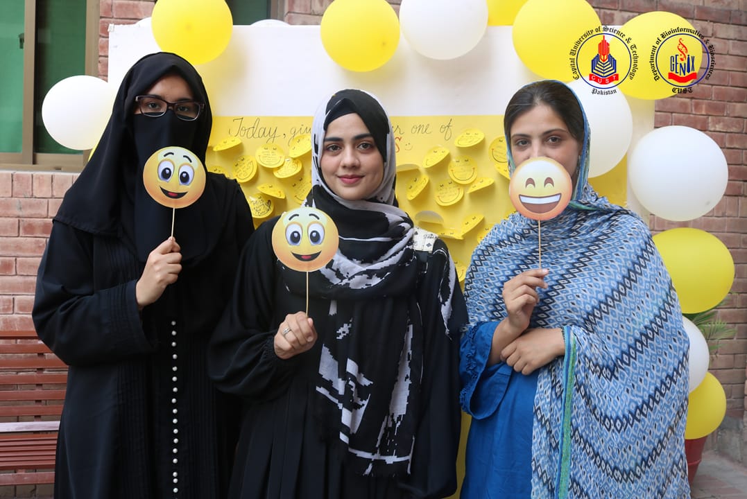 Genix_cust's tweet photo. Genix Society, Fine Arts and Literature Club, Department of Bioinformatics and Biosciences CUST have organized World Smile Day event on Friday 13 October, at New Cafe's Front.
#WorldSmileDay #cust #genix_cust https://t.co/OMxeglVWRU