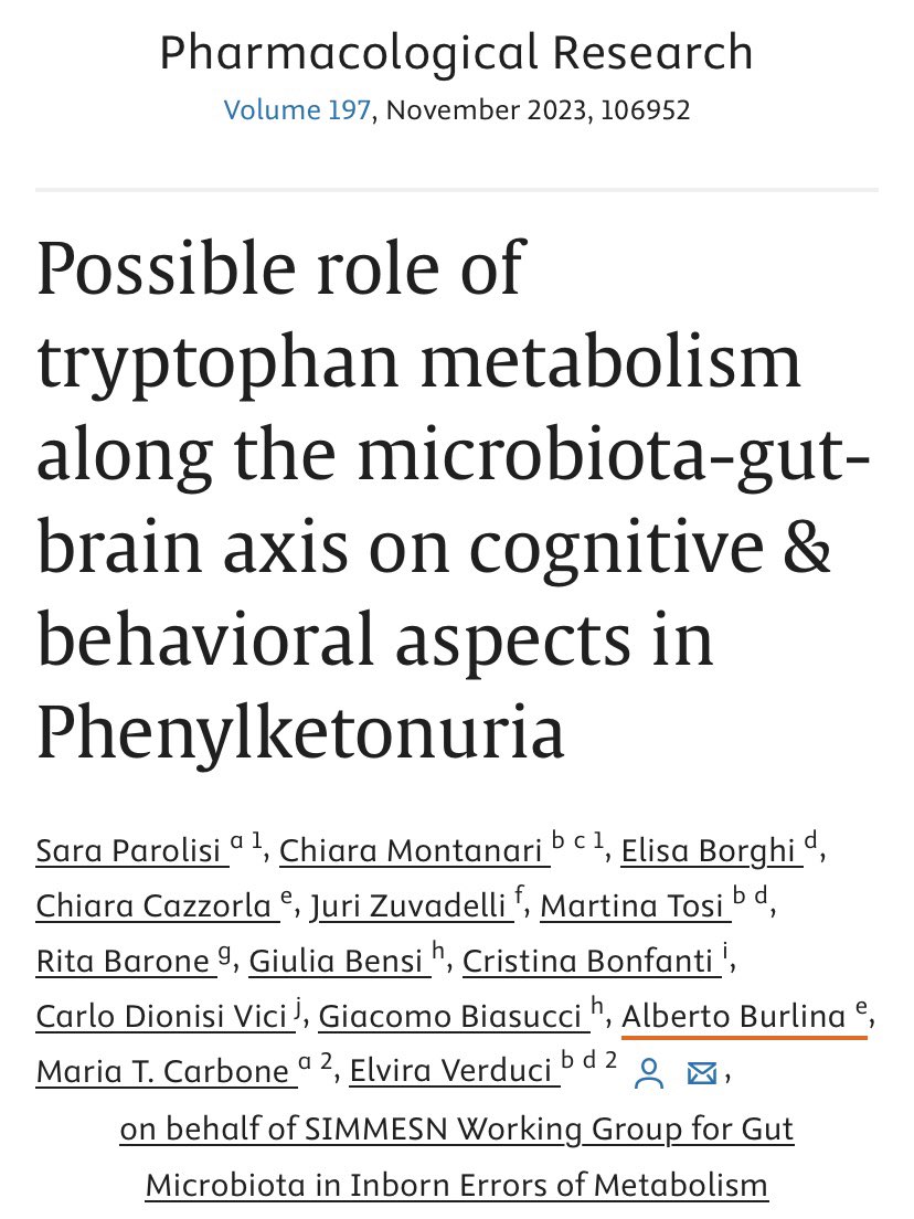 AECOMySociedad's tweet photo. La presente revisión investiga el posible vínculo entre la #microbiota intestinal y el #cerebro en los #IEM #EnfermedadesRaras (#neurodegeneracion , #inflamacion ) centrándose en el metabolismo de #triptofano en la #Fenilcetonuria #PKU @FinutOrg @seghnp @PkuPy @GOLIKEmetabolic https://t.co/JpiE9kZs7T