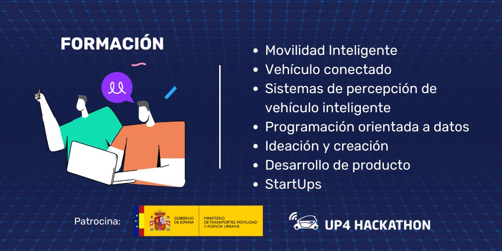 📄Los participantes recibirán formación en estas áreas

👩‍🏫👨‍🏫Los mentores estarán disponibles para consulta durante el tiempo de trabajo

✅Formulario de inscripción
➡️up4hackathon.es

Patrocina: @mitmagob