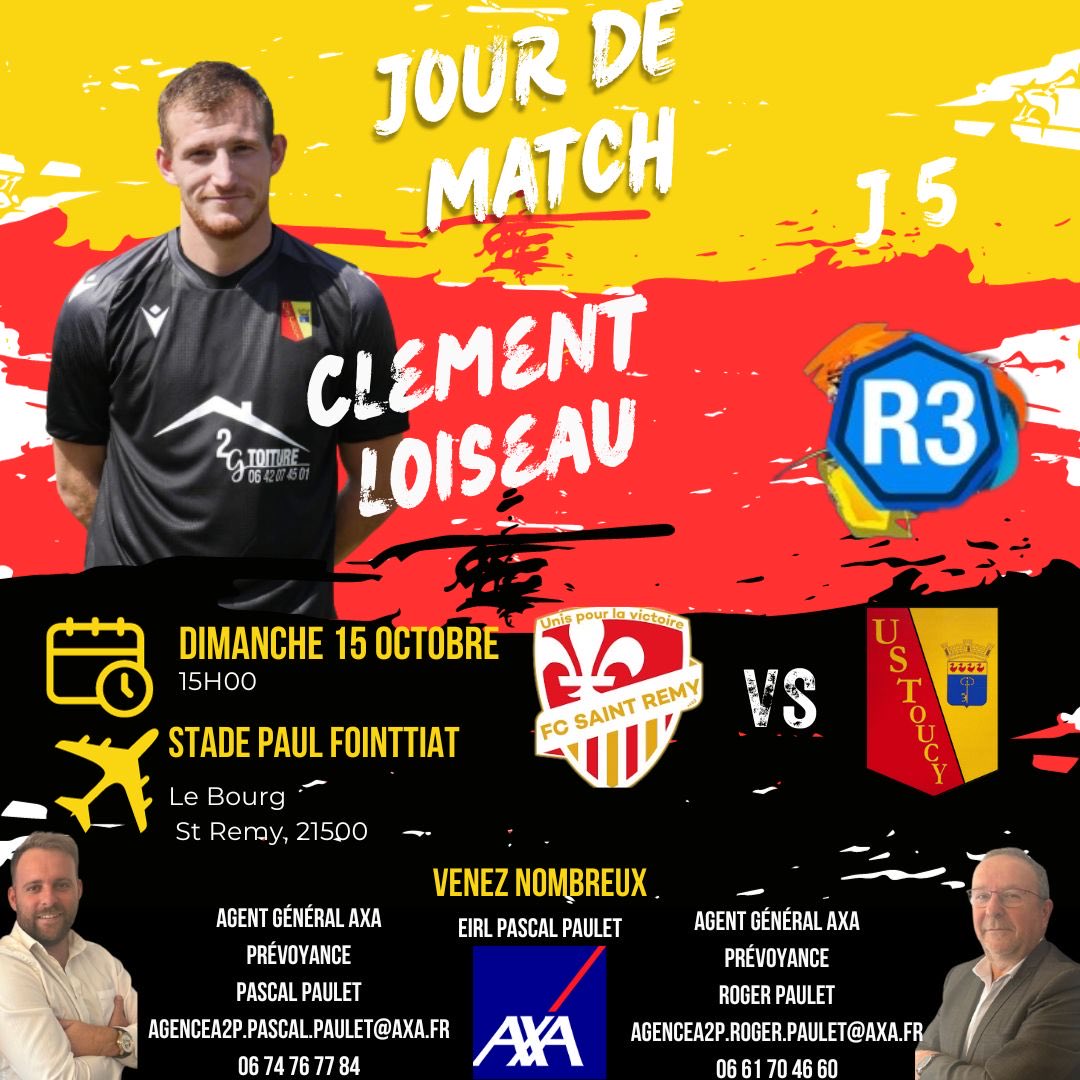 ToucyFootball's tweet photo. Après la 1ère victoire des l’équipe A et la première défaite de l’équipe B la semaine dernière, voici les 3 affiches de ce dimanche, présentées par @Pascal21P : https://t.co/3PCAM3g94B