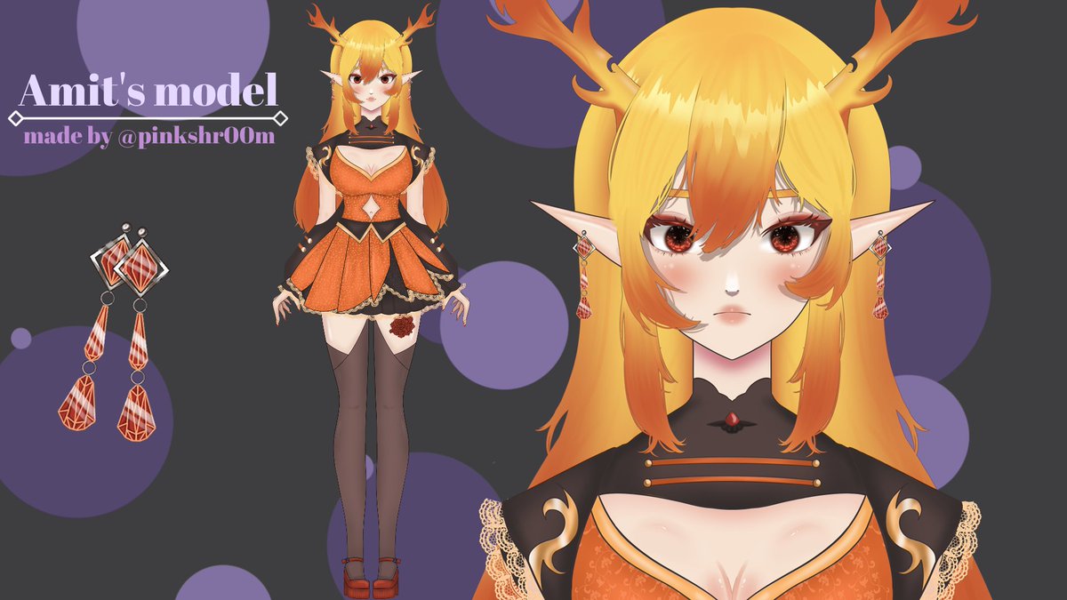 Pinkshr00m's tweet photo. Just finished this model from my art raffle! I'm so happy how this one turned out! You can commission me for a  model like this is €40! :3 Thanks for the support! #Vtuber #Vtubercommission #VtuberArtist https://t.co/6tXnbHtlru