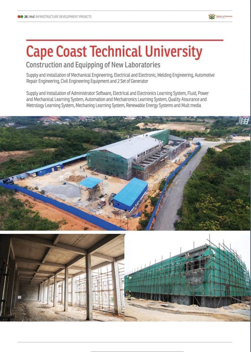 bra_louis's tweet photo. Educational Infrastructure

Cape Coast Technical University.

Supply and installation of Mechanical Engineering, Electrical and Electronic, Welding Engineering, Automotive Repair Engineering, Civil Engineering Equipment and 2 Set of Generator.
#GovtInfrastructure https://t.co/H4pB6DfeFr