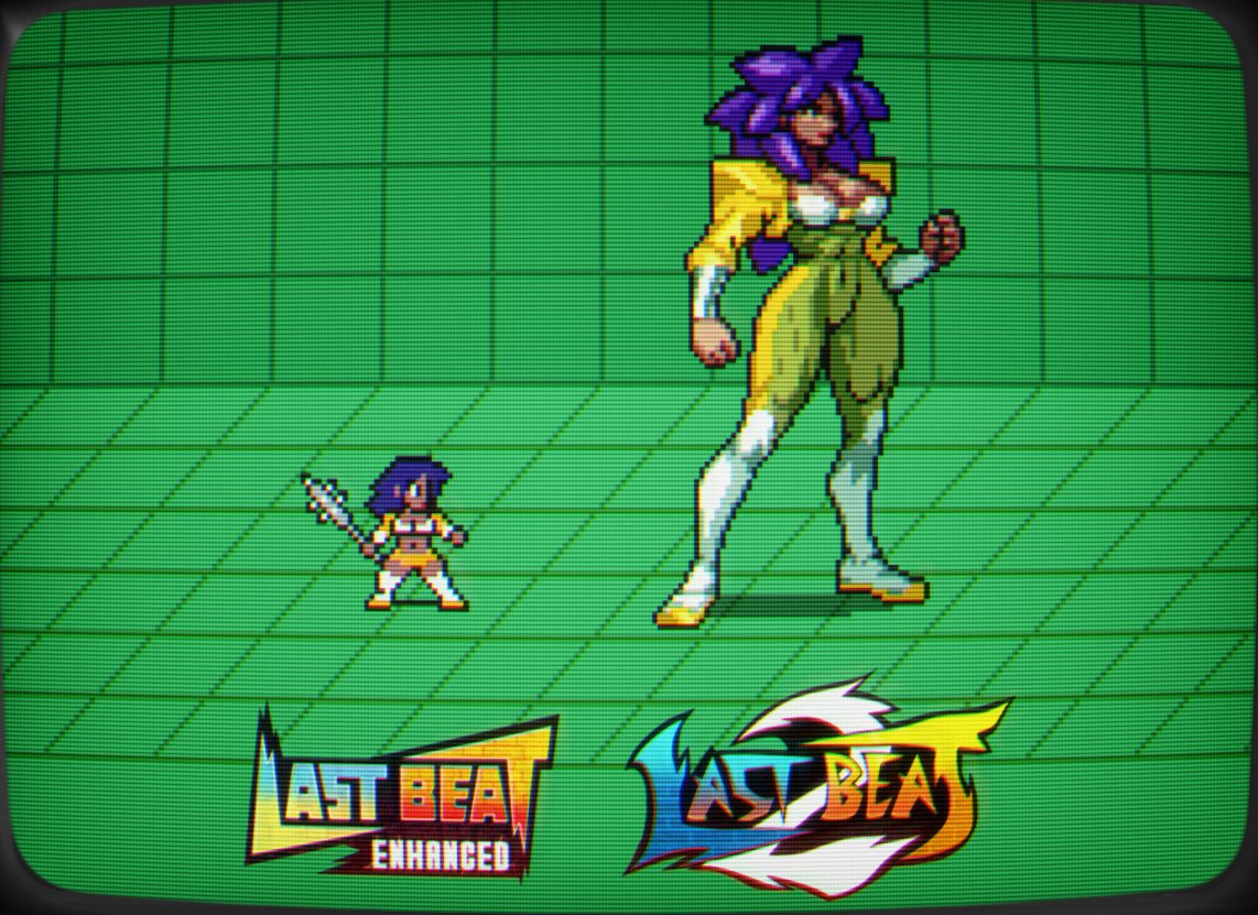 OscarCelestini's tweet photo. Today a Last Beat 2 reveal (we are working hard on it) @Omegachainoboy did a marvelous job on my preliminary sketch, creating this awesome sprite of Pilar. In the compare, her first appearance in Last Beat Enhanced, now she's a playable chara! #lastbeat2 #pixelart #2d #beatemup https://t.co/325A8uIw41