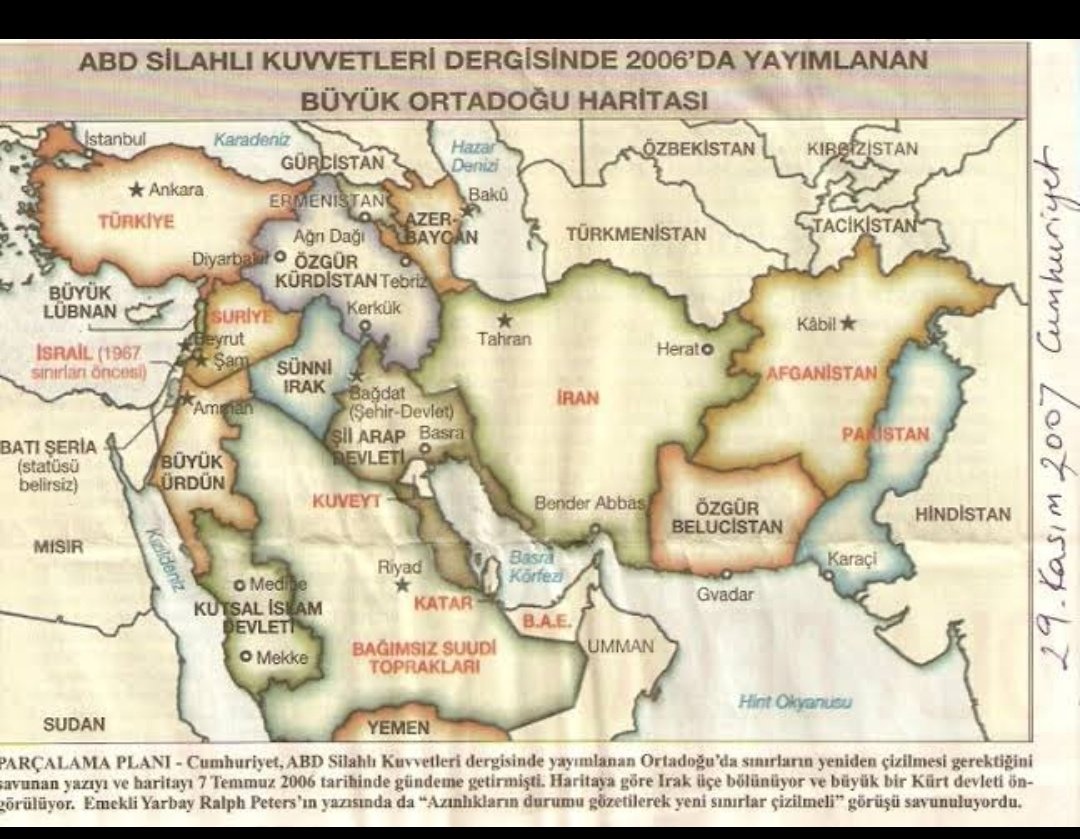 ayseucar5's tweet photo. Yıl 2002 Ocak...
AKP Genel Başkanı Erdoğan ABD ye gitti.
Yanında Cüneyt Zapsu ile orada )Karanlıklar prensi) Richard perle  ile görüştü..
Ilımlı İslam,  Türk İslam sentezi,  Yeşil kuşak ve BOP ( Büyük Ortadoğu Projesi) karar alındı.

Yıl 2002 Kasım 
AKP iktidar, Erdoğan Başbakan oldu.

Bop eşbaşkanlığını önce şiddetle reddetti,  kısa bir süre sonra " Bizim Ortadoğu'da bir görevimiz var biz bu görevi yerine getiriyoruz" dedi.
" Bop eşbaşkanlarından biriyiz". dedi.

Arap Baharı eşbaşkanı da oldu.
Suriye, Libya, Mısır... Kan gölüne çevrildi ( Demokrasi adına yapıldı)

Ilımlı İslam  Feto ile birlikte yürütüldü,  sonuç ortada!

BOP projesi hızla devam ediyor. 

2011 yılında ABD Dışişleri Bakanı 
Condoleezza Rice bir harita ile Ortadoğu'da sınırlar değişecek dedi.

İsrail’in toprakları genişletilmiş,  Türkiye den toprak bölünmüştü...

TOPRAKLARINIZI SATMAYIN TÜRK HALKI. 
Tarikatların cemaatlerin büyümelerine izin vermeyin!

Ey Türk gençliği!!
#HamasTerrorist #IsraelTerrorists